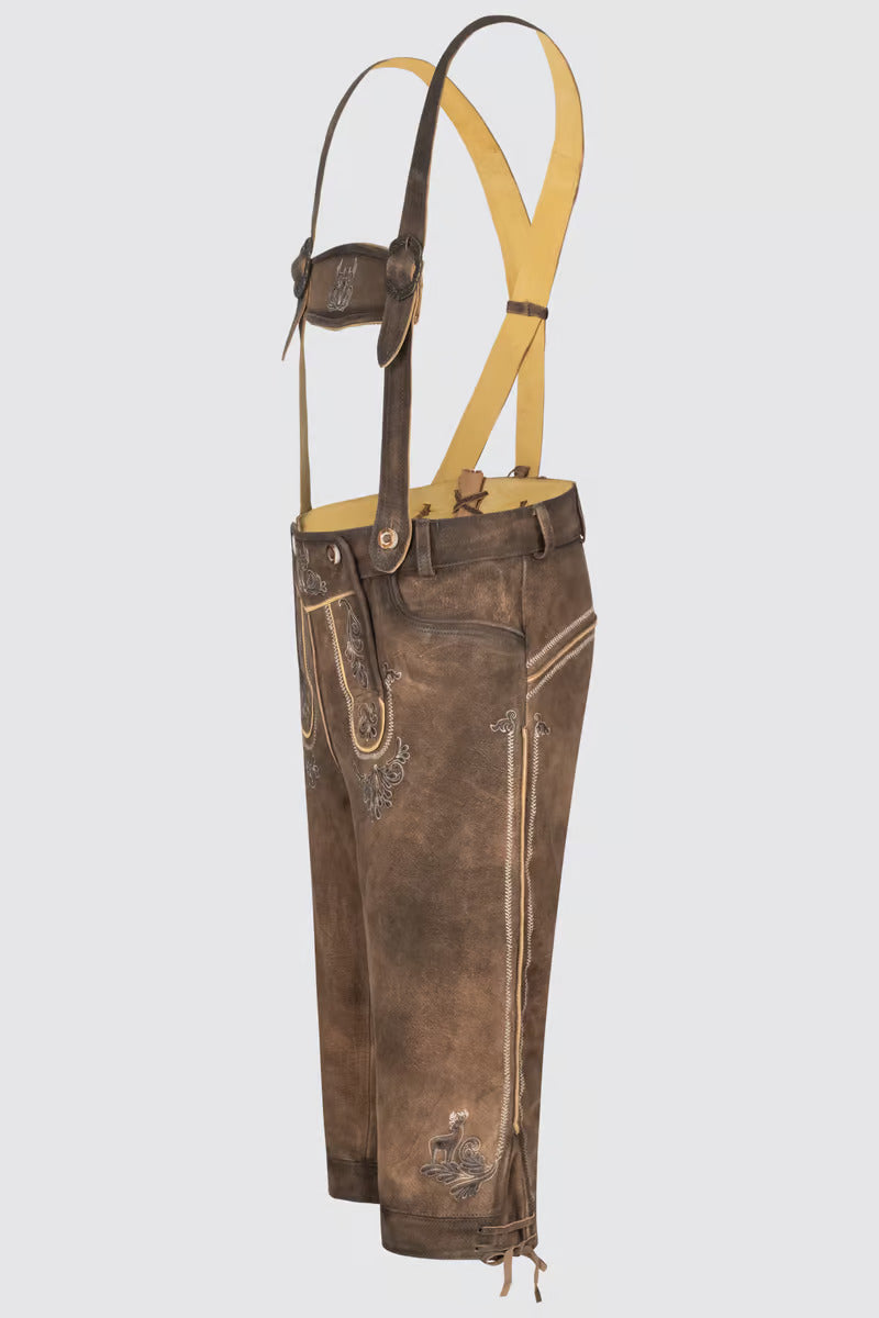 Kruger Men's Lederhosen "Norman" with Suspenders (size 48)
