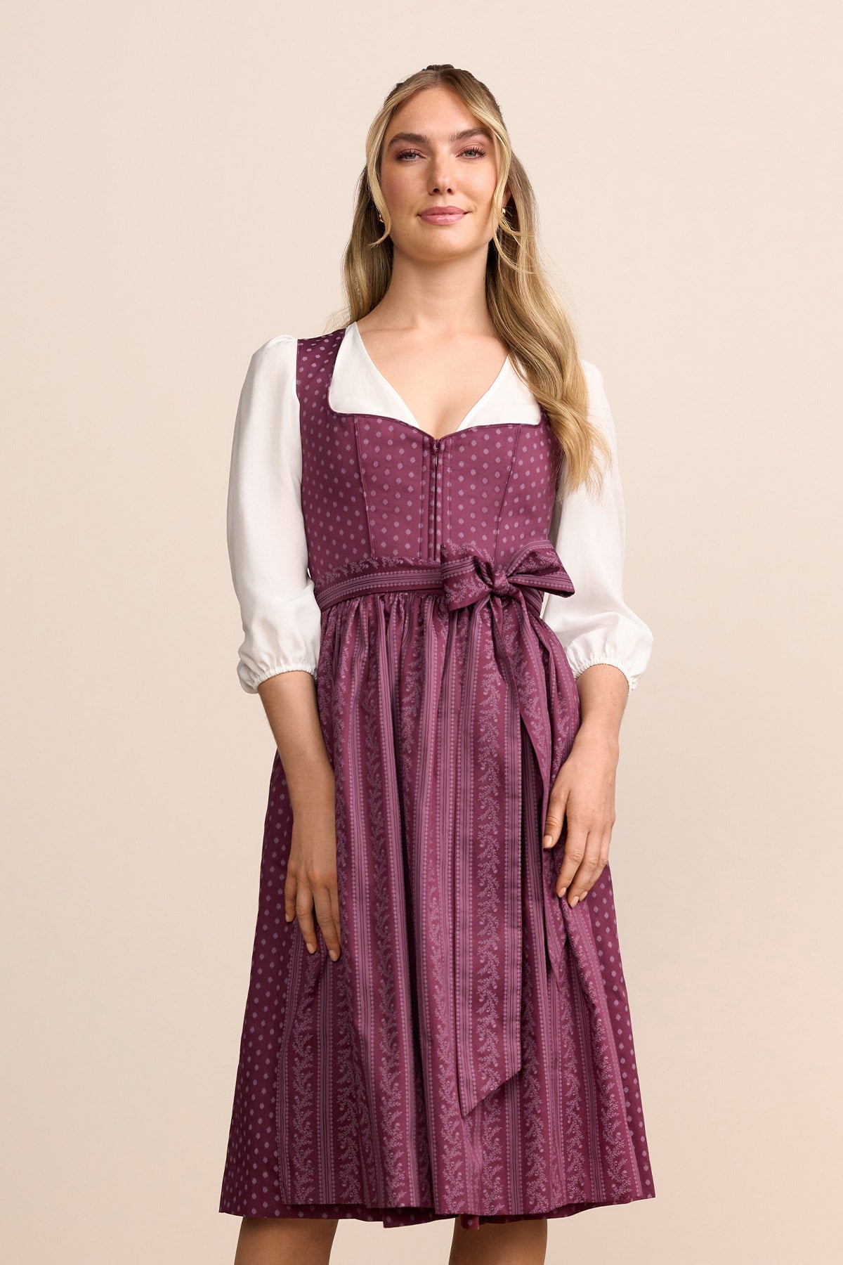 Kruger Lilah long dirndl in red, 70cm