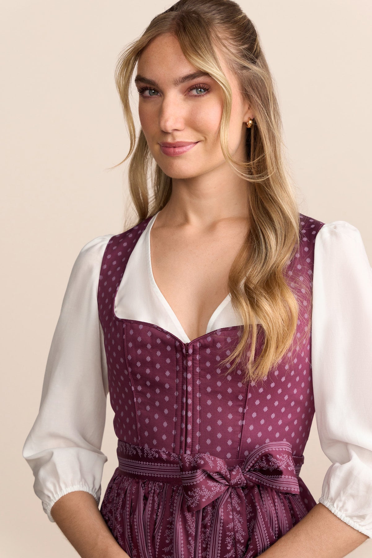 Kruger Lilah long dirndl in red, 70cm