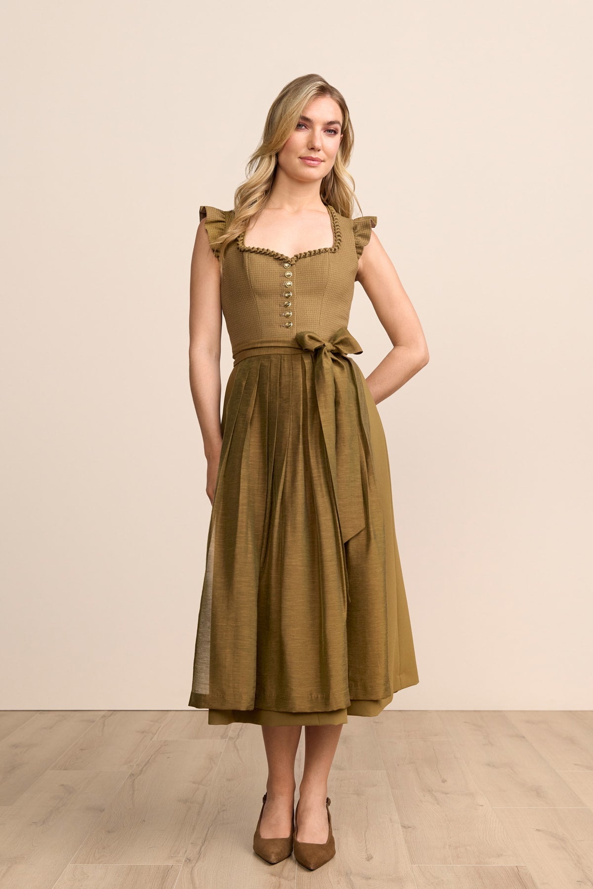 Kruger Yasmin maxi dirndl in olive, 80cm