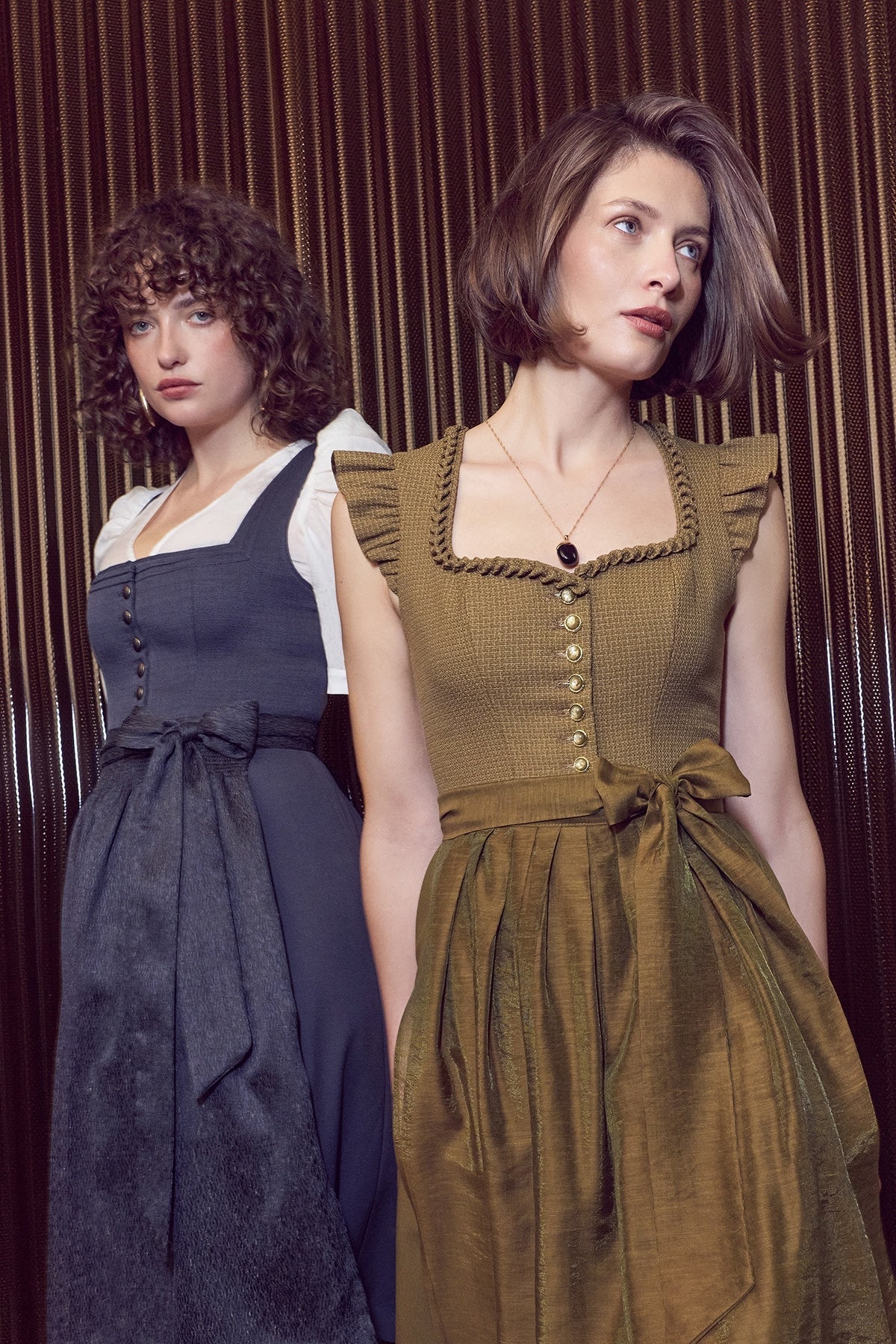 Kruger Yasmin maxi dirndl in olive, 80cm