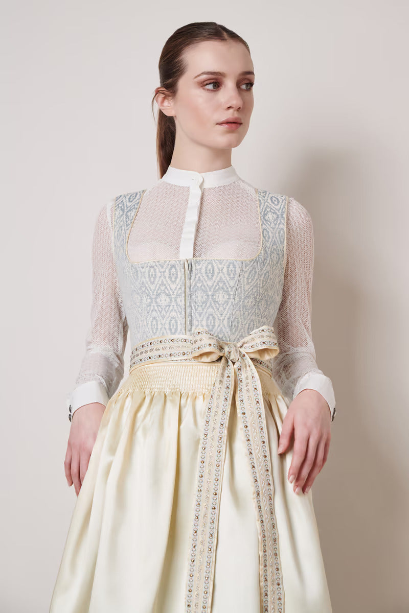 Kruger Long Dirndl 2pcs. 70cm "Araminta" blue