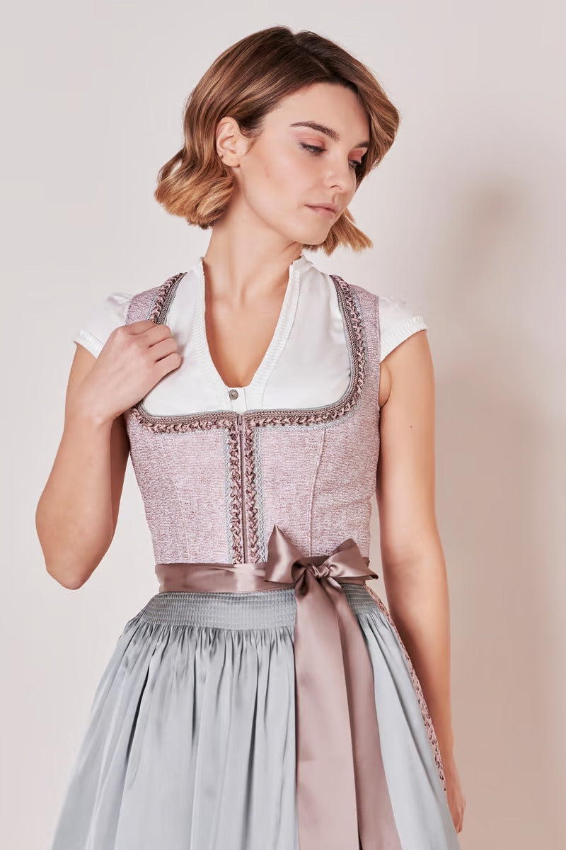 Kruger Long Dirndl 2pcs. 70cm "Varija" pink