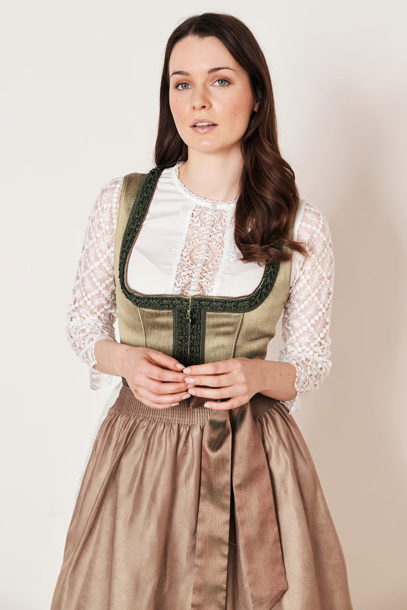 Kruger Long Dirndl 2pcs. 70cm "Danila" grun (48,50)
