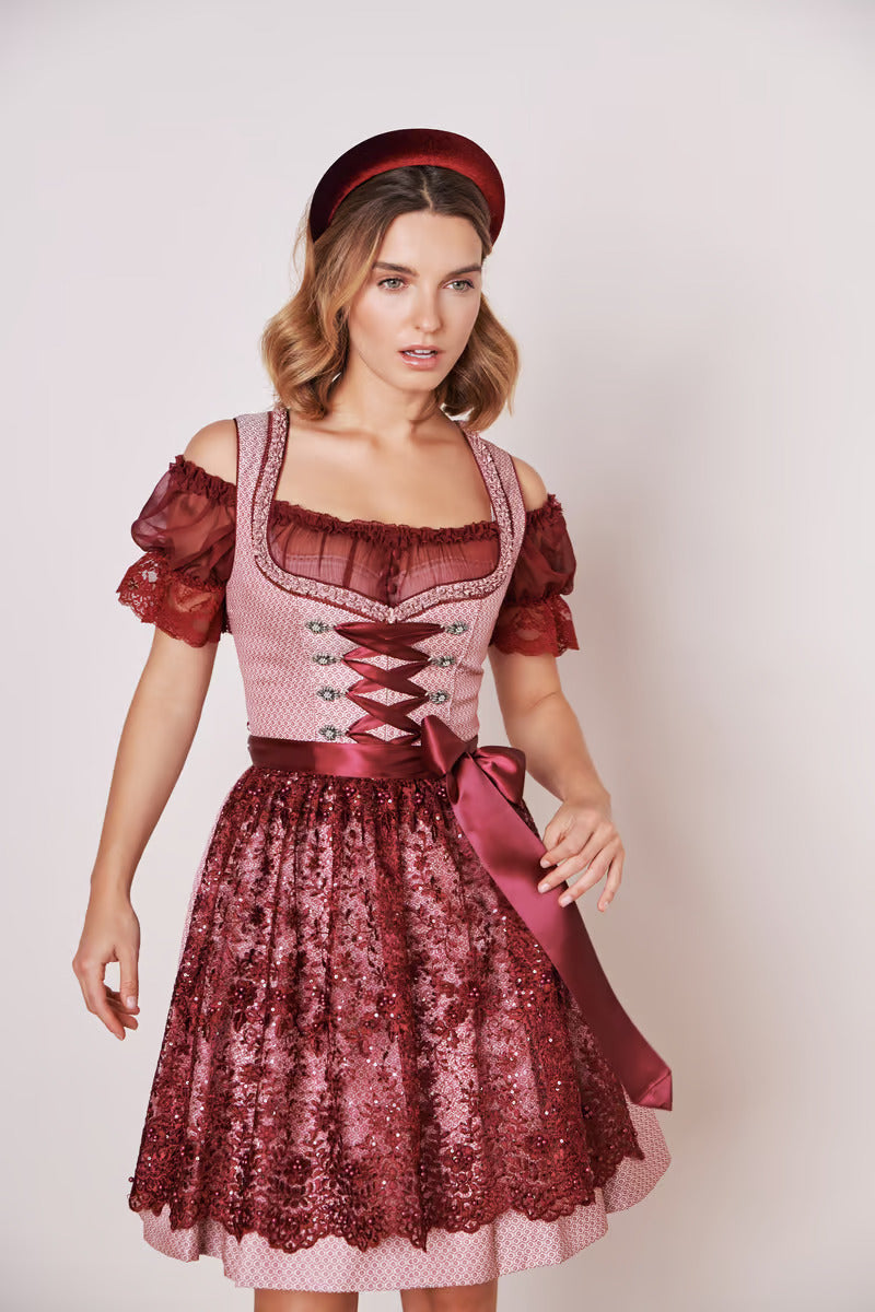 Kruger Mini Dirndl 2pcs. 60cm "Marica" red