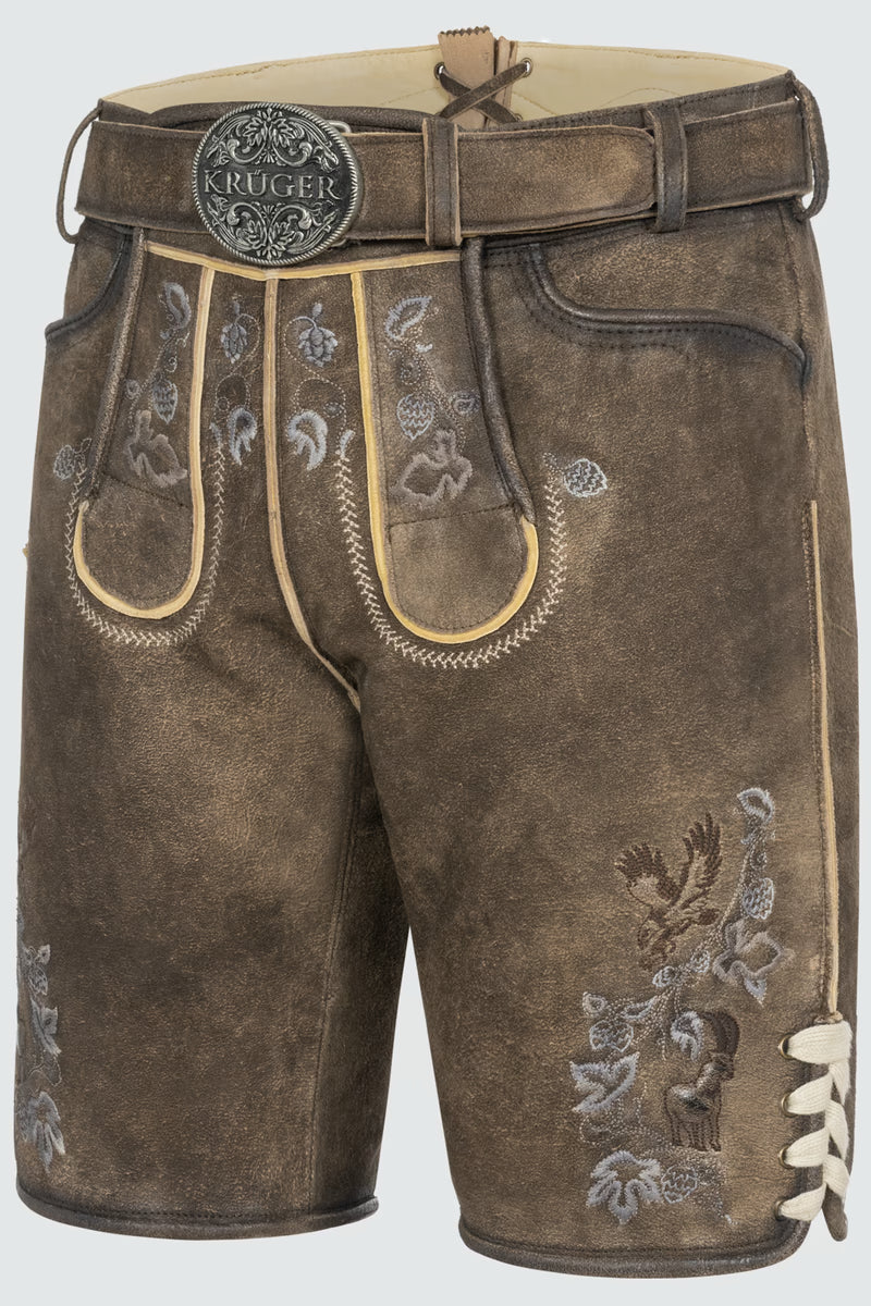 Kruger Men's Lederhosen "Ulli" brown/tan
