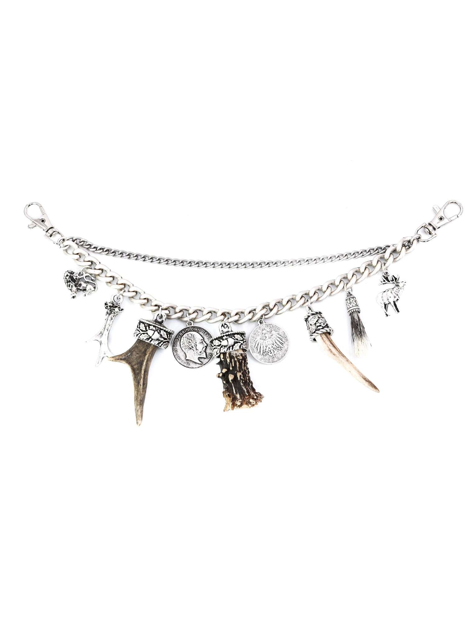 Men's Charivari with genuine silver-plating and real deer antler, made in Austria.