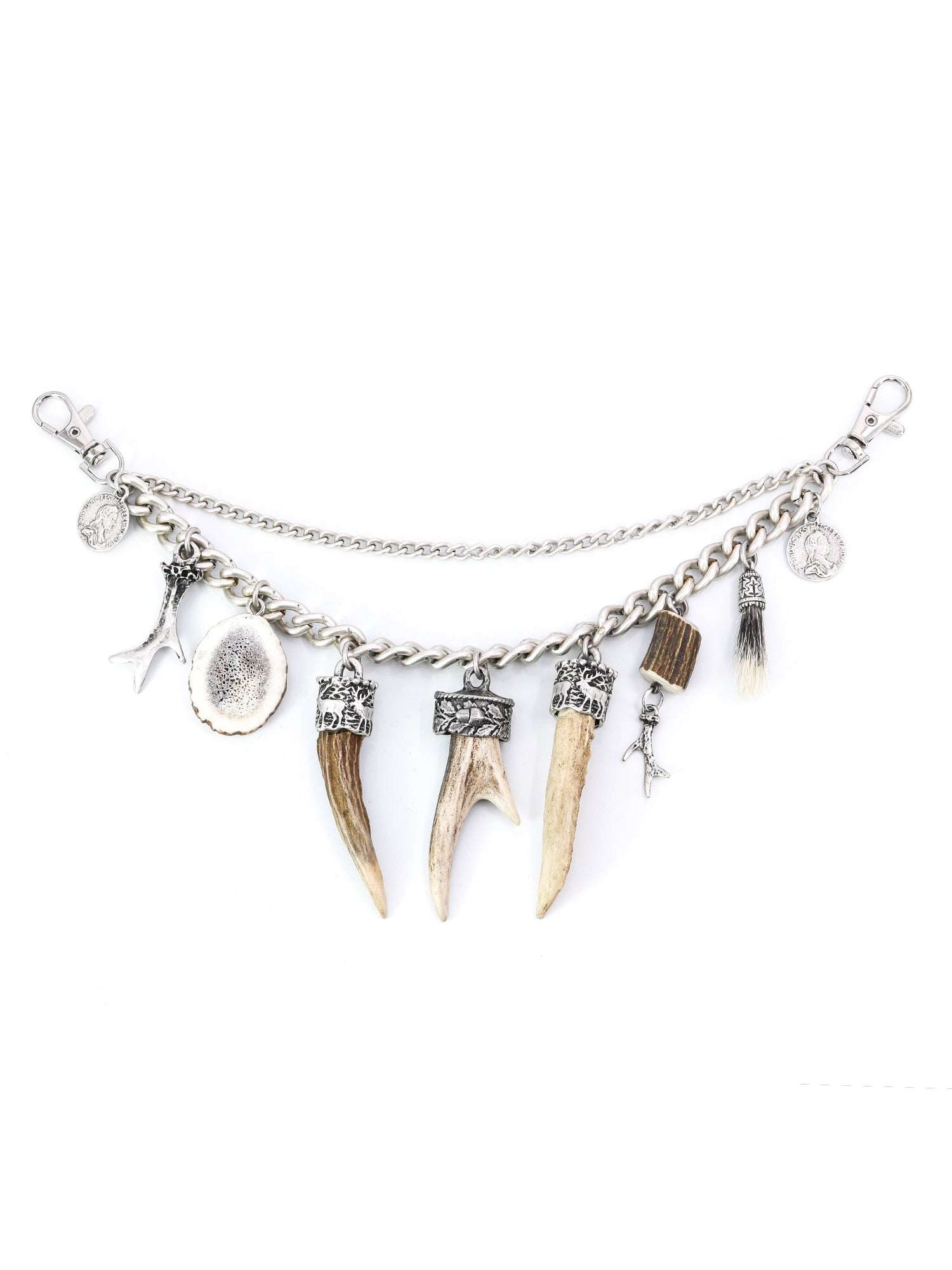 Men's Charivari with genuine deer horn and edelweiss decoration.