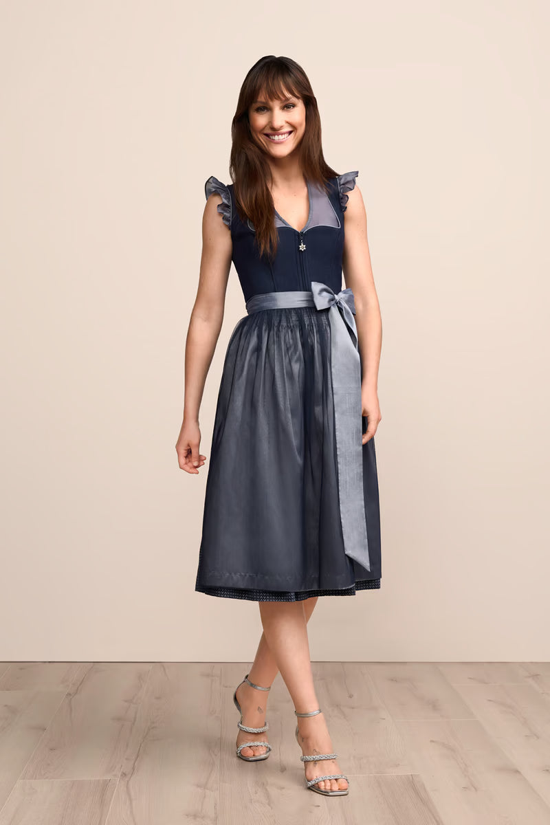 Kruger Long Dirndl 2pcs. 70cm "Tessi" blue