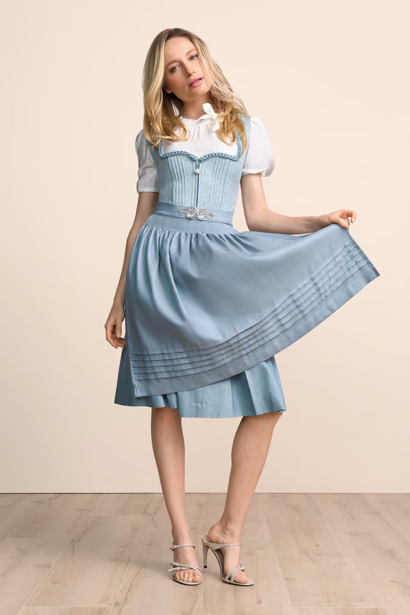 Kruger Midi Dirndl 2pcs. 60cm "Alisia" turquoise