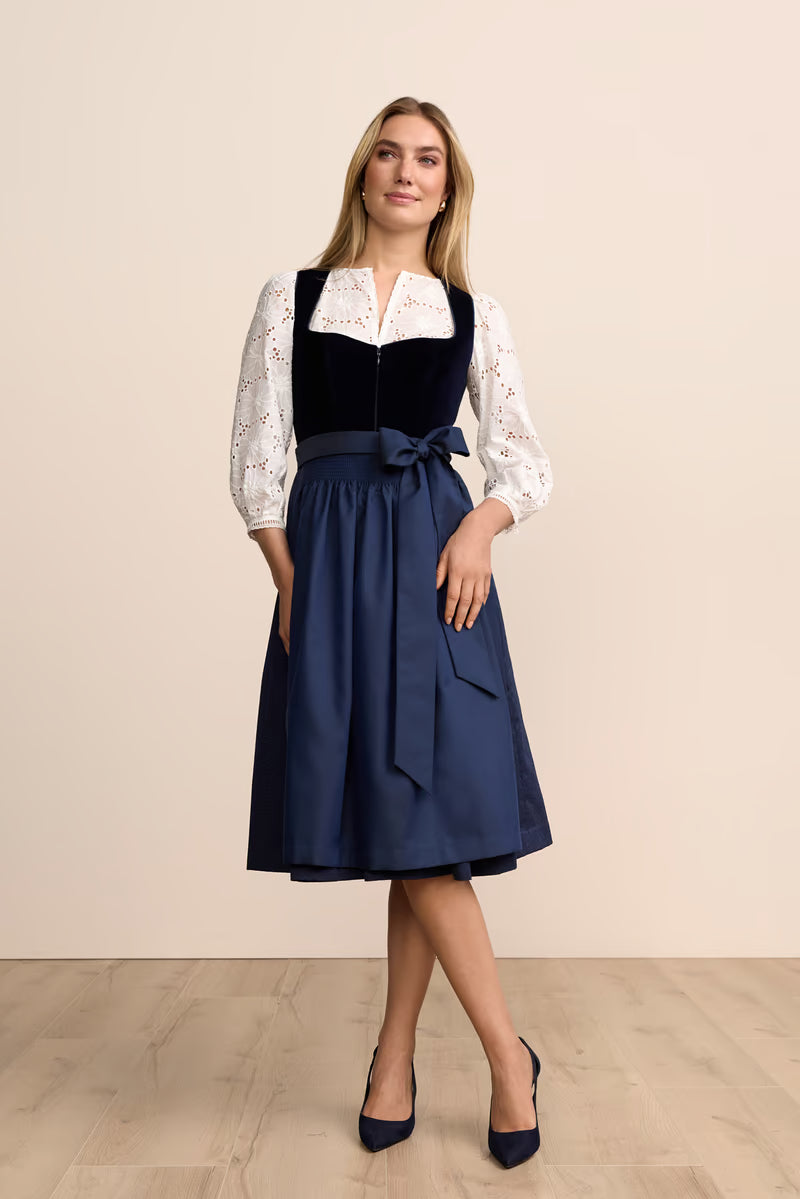 Kruger Neea Long Dirndl, Blue — 70cm 2pc Set