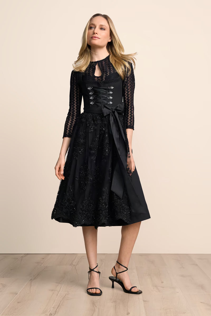 Kruger Long Dirndl 2pcs. 70cm "Odile" black