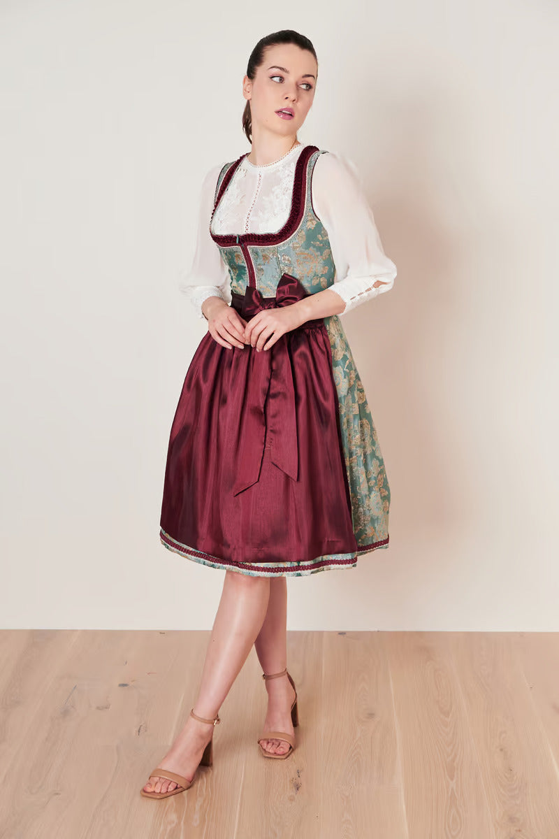 Kruger Midi Dirndl 2pcs. 60cm "Imelda" green