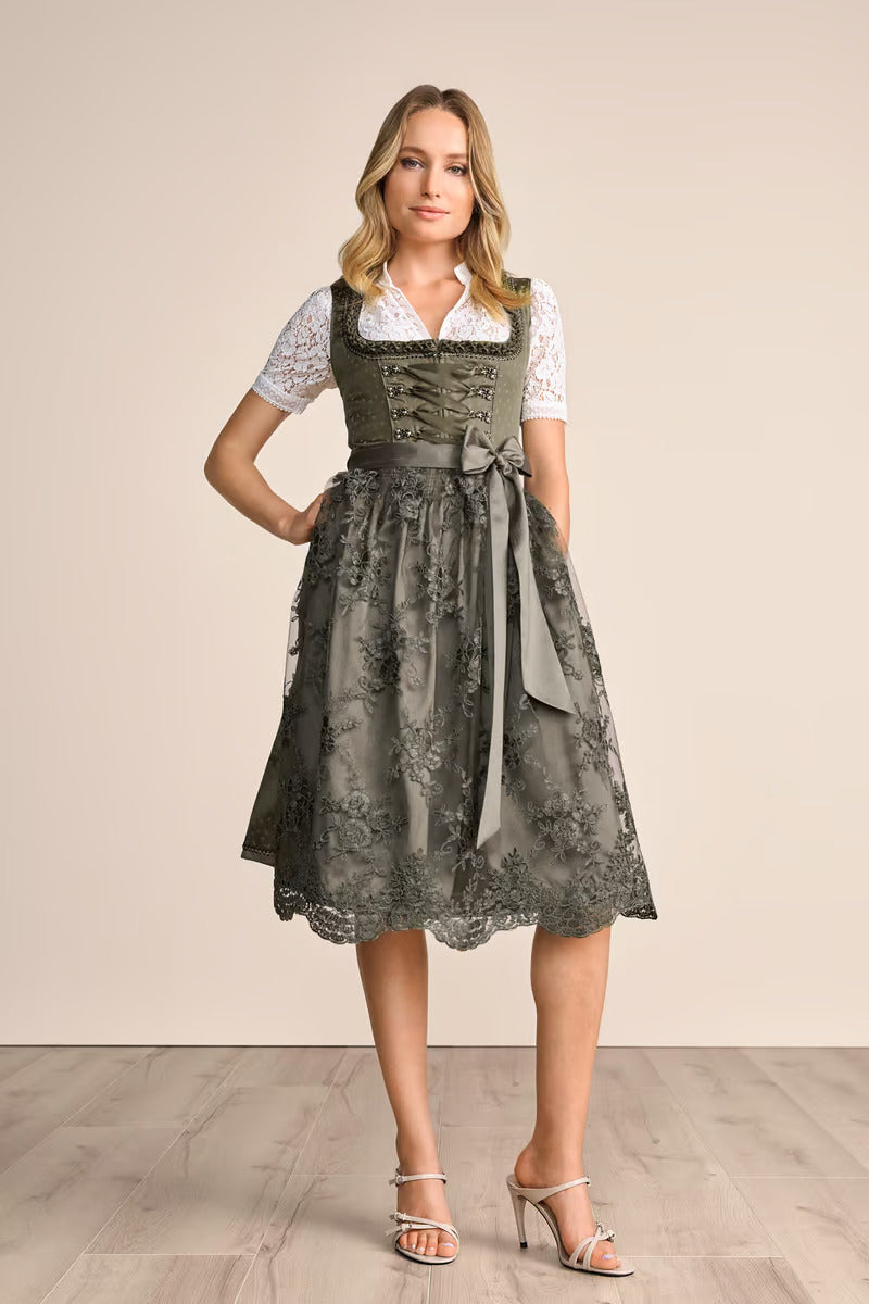 Kruger Long Dirndl 2pcs. 70cm "Mirna" green (38)
