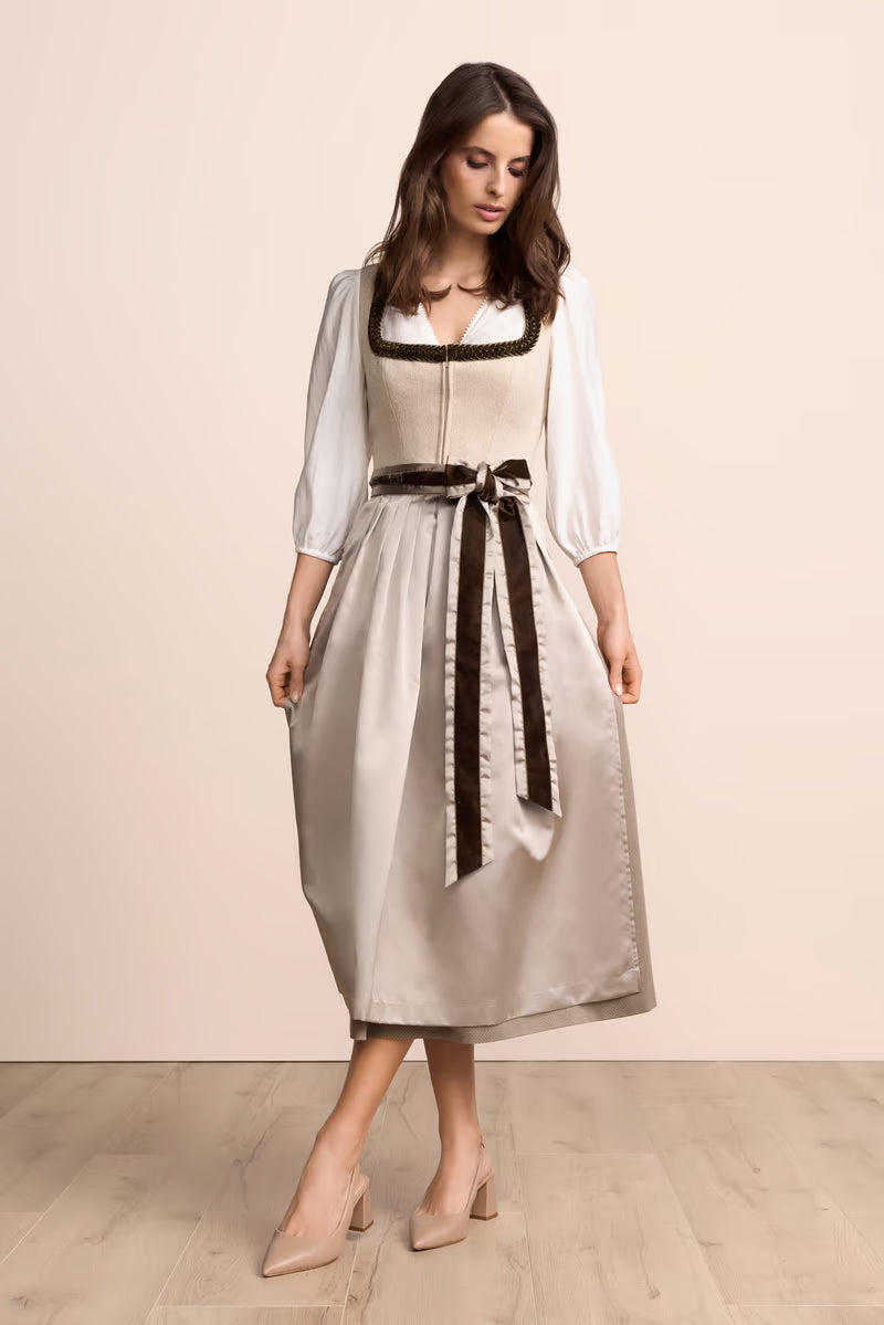 Kruger Maxi Dirndl 2pcs. 80cm "Serina" beige