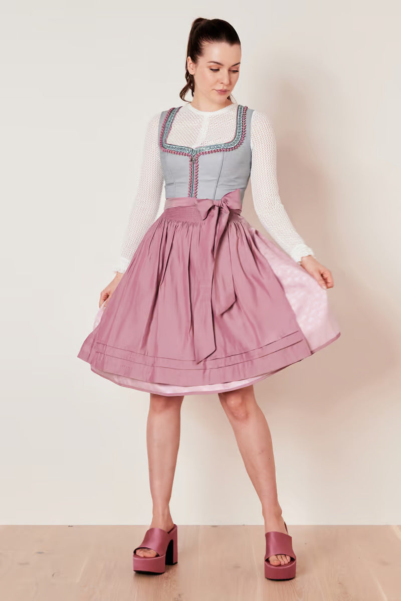 Kruger Midi Dirndl 2pcs. 60cm "Ileana" blue (38,40)