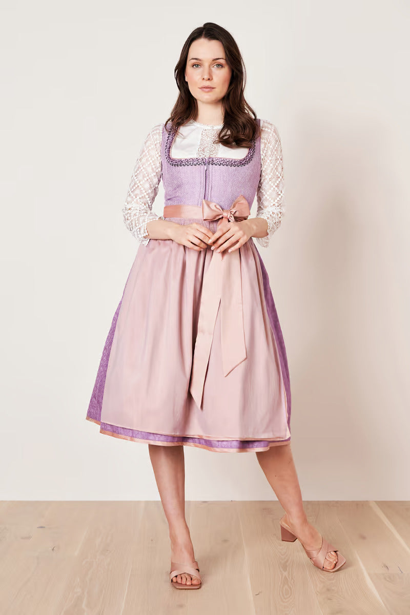 Kruger Long Dirndl 2pcs. 70cm "Amaya" purple (50)