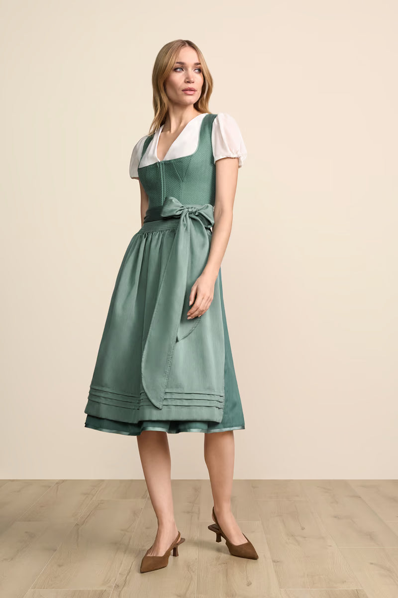 Kruger Lousia Long Dirndl, Green — 70cm 2pc Set