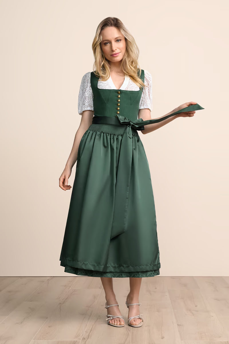 Kruger Long Dirndl 2pcs. 80cm "Masha" green