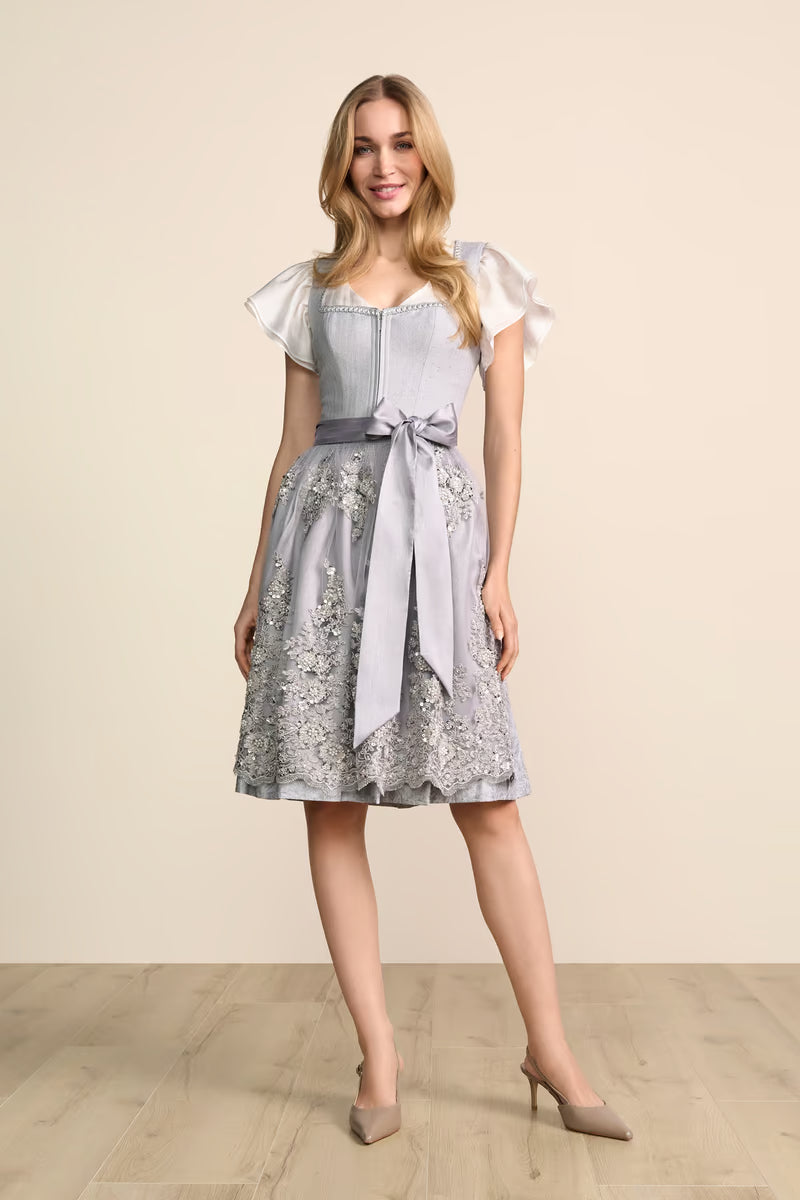 Kruger Midi Dirndl 2pcs. 60cm "Joren" gray
