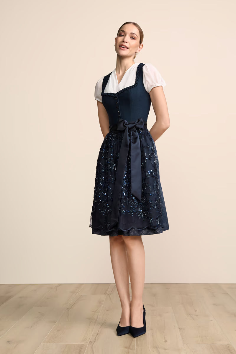 Kruger Midi Dirndl 2pcs. 60cm "Fayana" blue