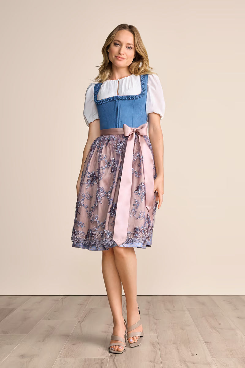 Kruger Midi Dirndl 2pc 60cm "Ola" blue (low stock)