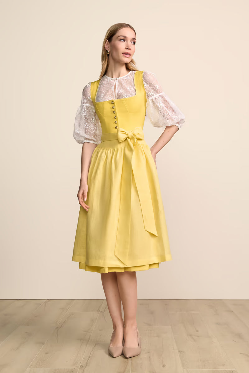 Kruger Friederike Long Dirndl, Yellow — 70cm 2pc Set