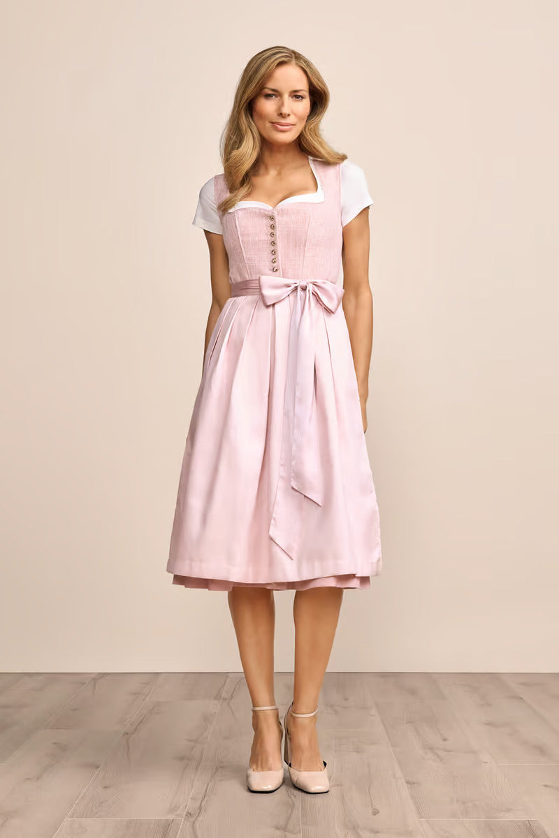 Kruger Madelen Long Dirndl, Pink — 70cm 2pc Set