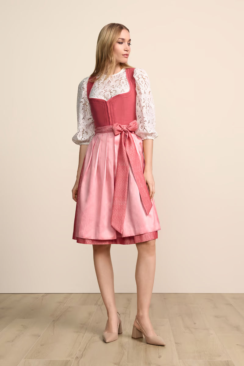 Kruger Midi Dirndl 2pcs. 60cm "Fiorina" red