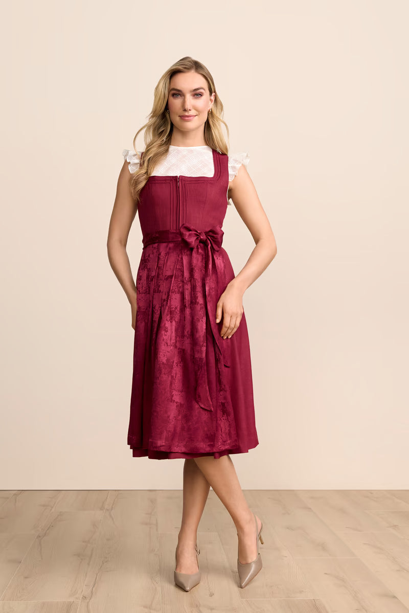 Krüger Roselin Long Dirndl, Red — 70cm 2pc Set