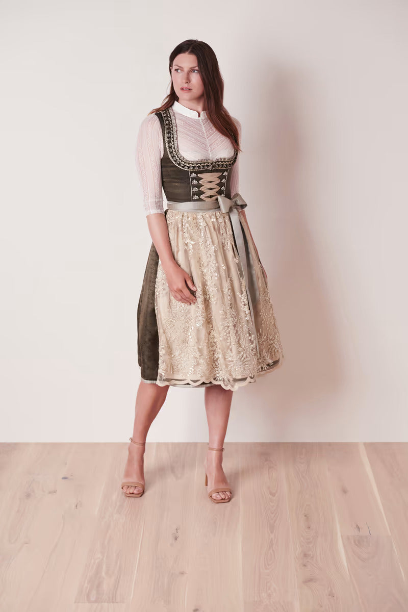 Kruger Long Dirndl 2pcs. 70cm "Anouk" grun (36)
