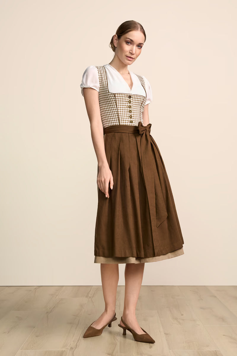 Kruger Long Dirndl 2pcs. 70cm "Micaela" brown