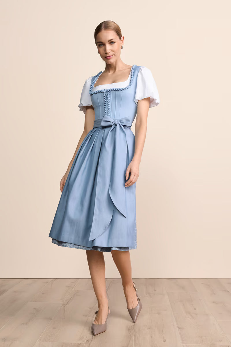 Kruger Lysara Long Dirndl, Light Blue — 70cm 2pc Set