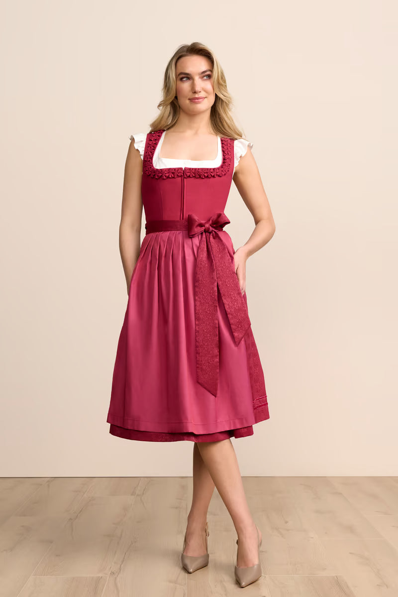 Kruger Birva Long Dirndl, Pink — 70cm 2pc Set