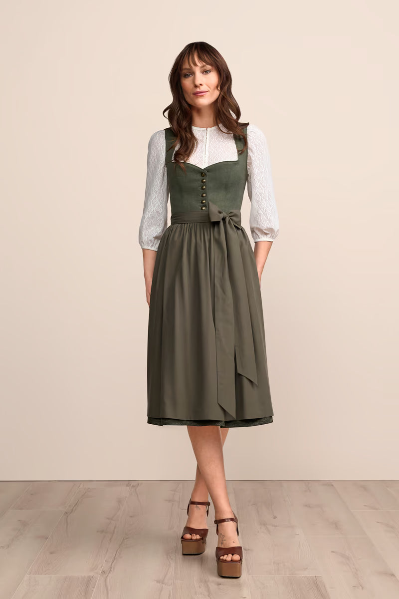 Kruger Long Dirndl 2pcs. 70cm "Ileyna" green