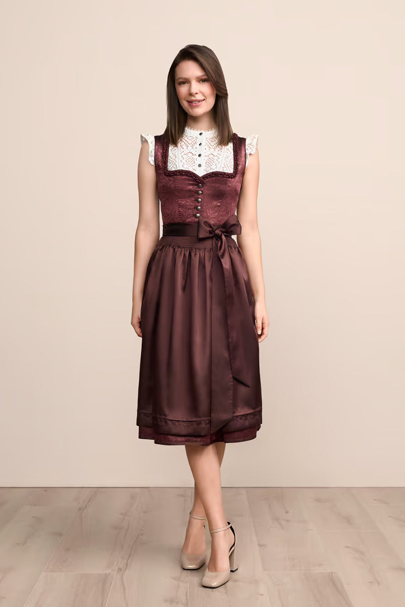 (new) Kruger Long Dirndl 2pcs. 70cm "Carline" red