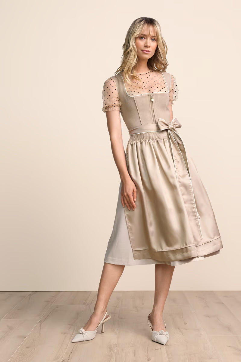 Kruger Long Dirndl 2pcs. 70cm "Elysara" beige
