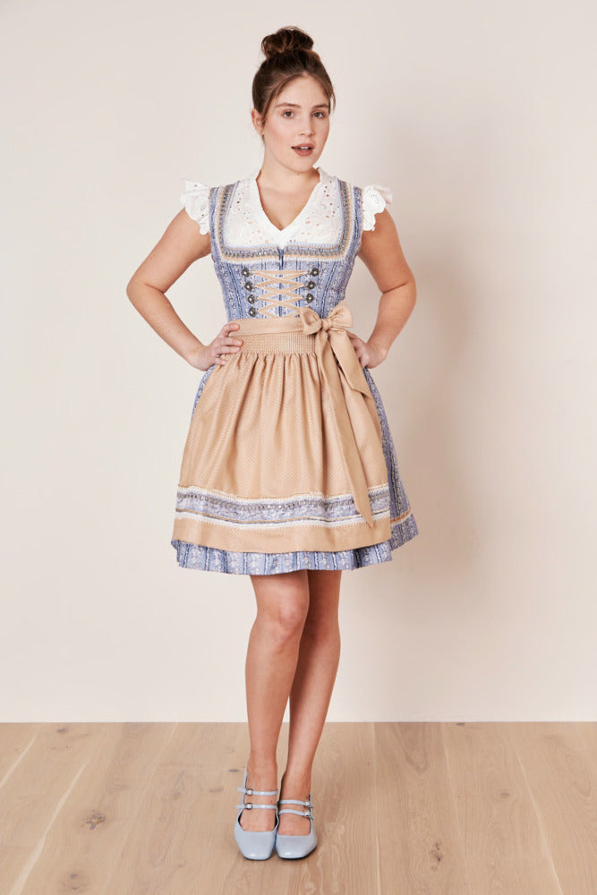 Kruger Mini Dirndl 2pcs. 50cm "Eike" blue (42)