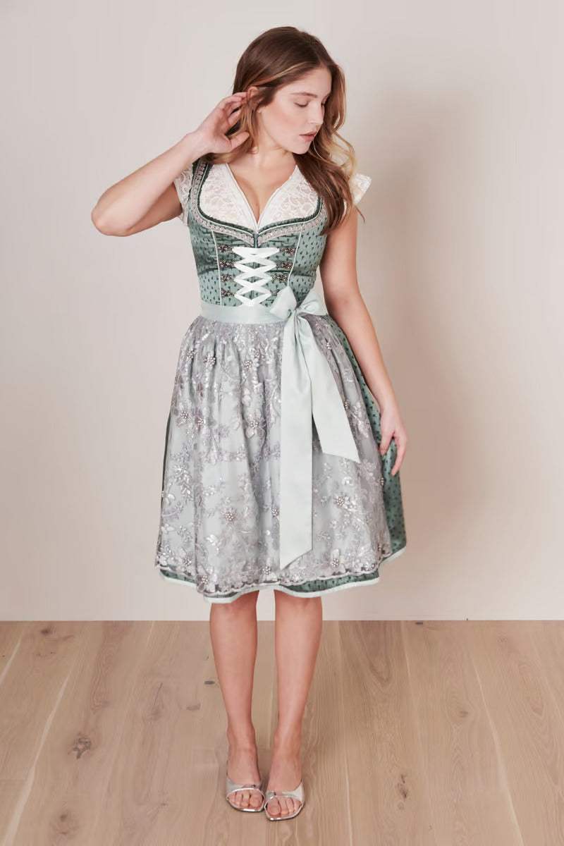 Kruger Midi Dirndl 2pcs. 60cm "Hira" green