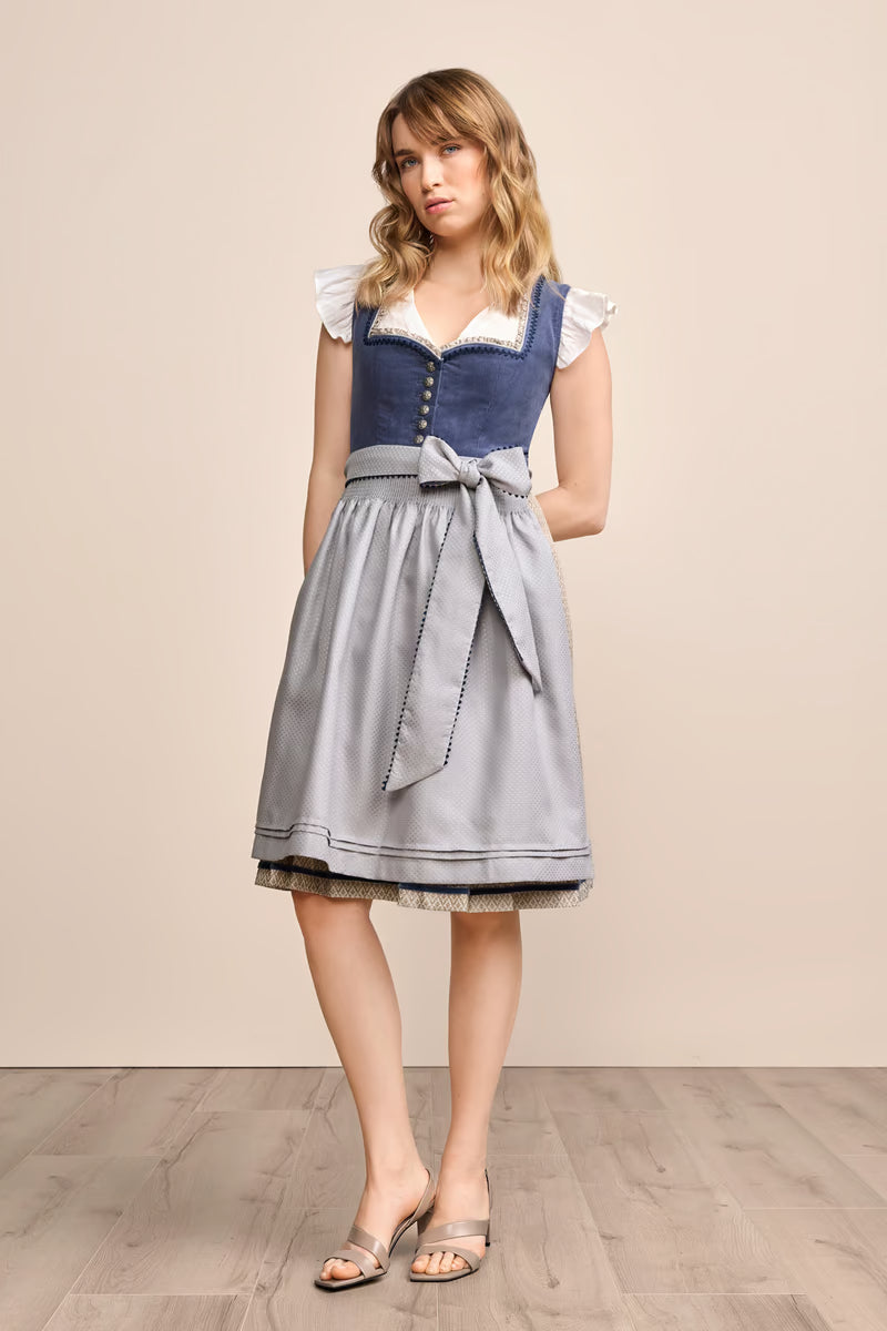 Kruger Mini Dirndl 2pcs. 50cm "Aleike" blue