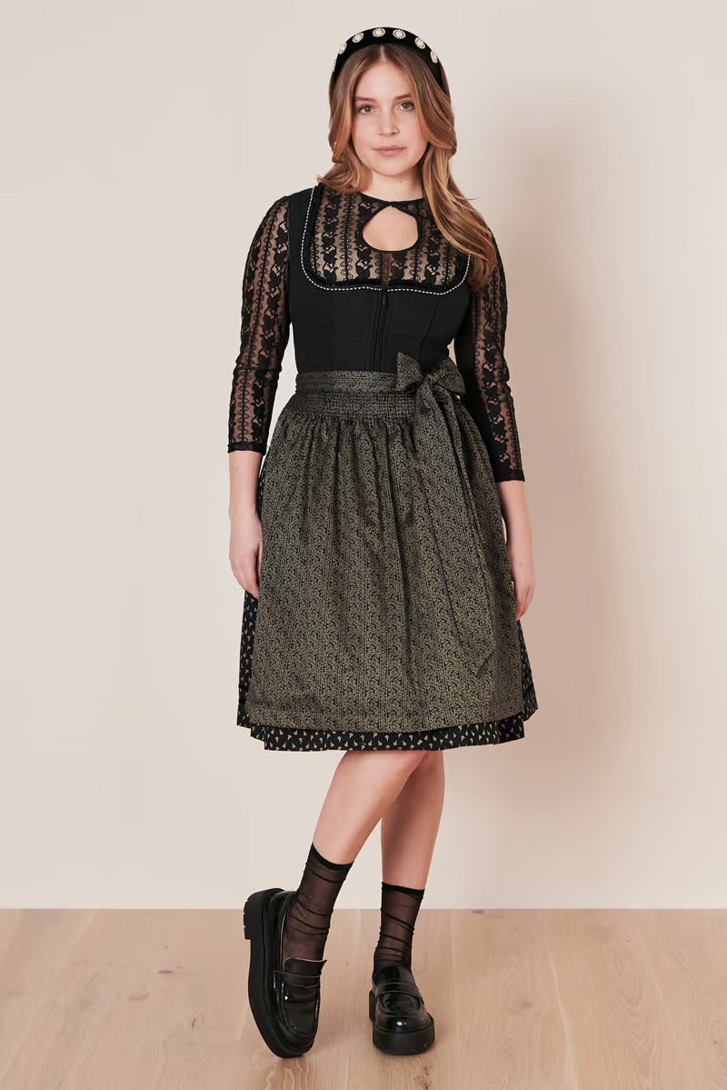 Kruger Midi Dirndl 2pcs. 60cm "Adalyn" black (30,40)
