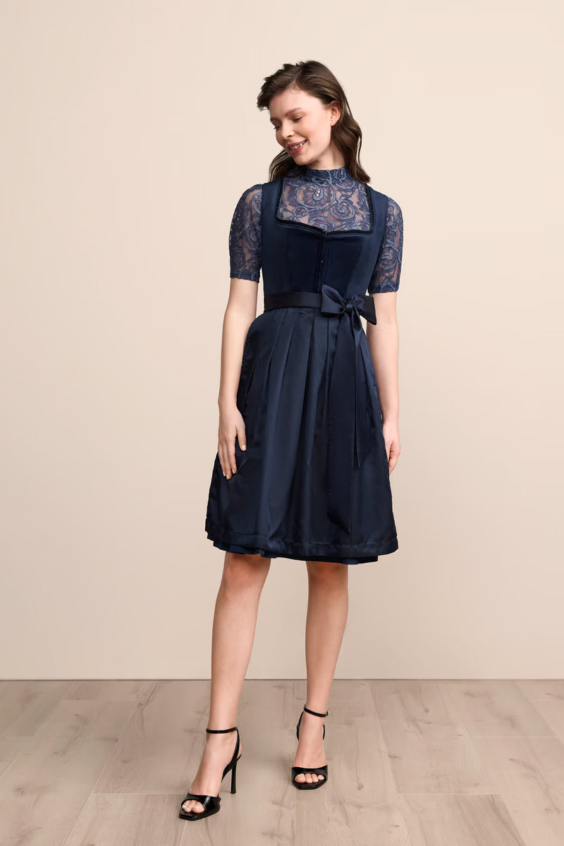 Kruger Midi Dirndl 2pcs. 60cm "Elenora" blue