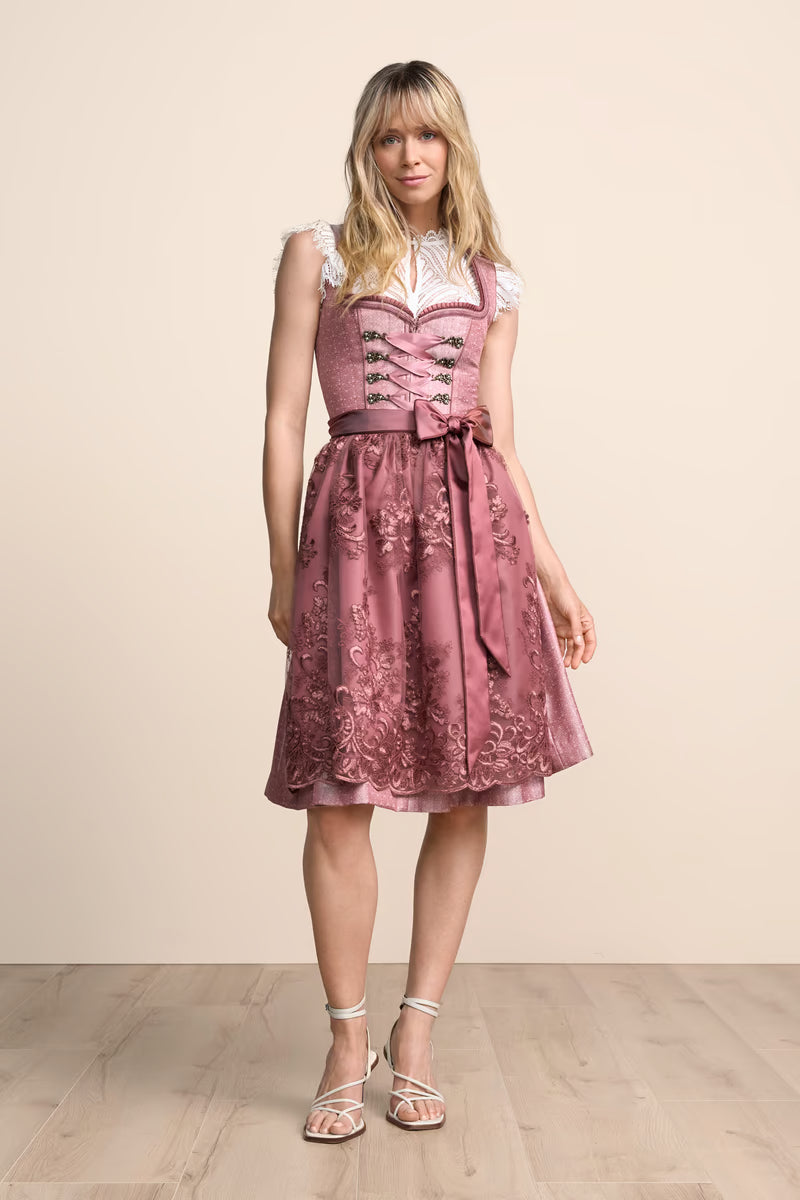 Kruger Midi Dirndl 2pc 60cm "Serenai" pink (38,40)