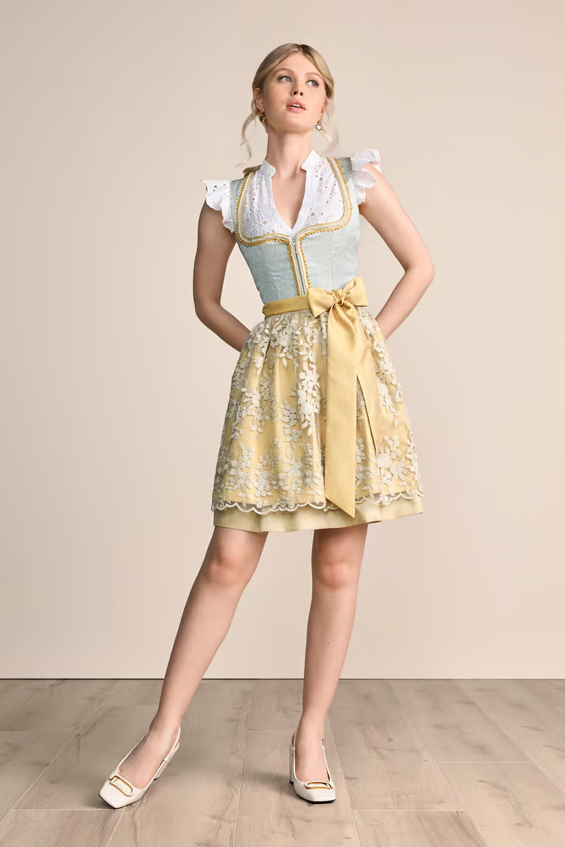 Kruger Mini Dirndl 2pcs. 50cm "Winnie" green (low stock) 32, 36
