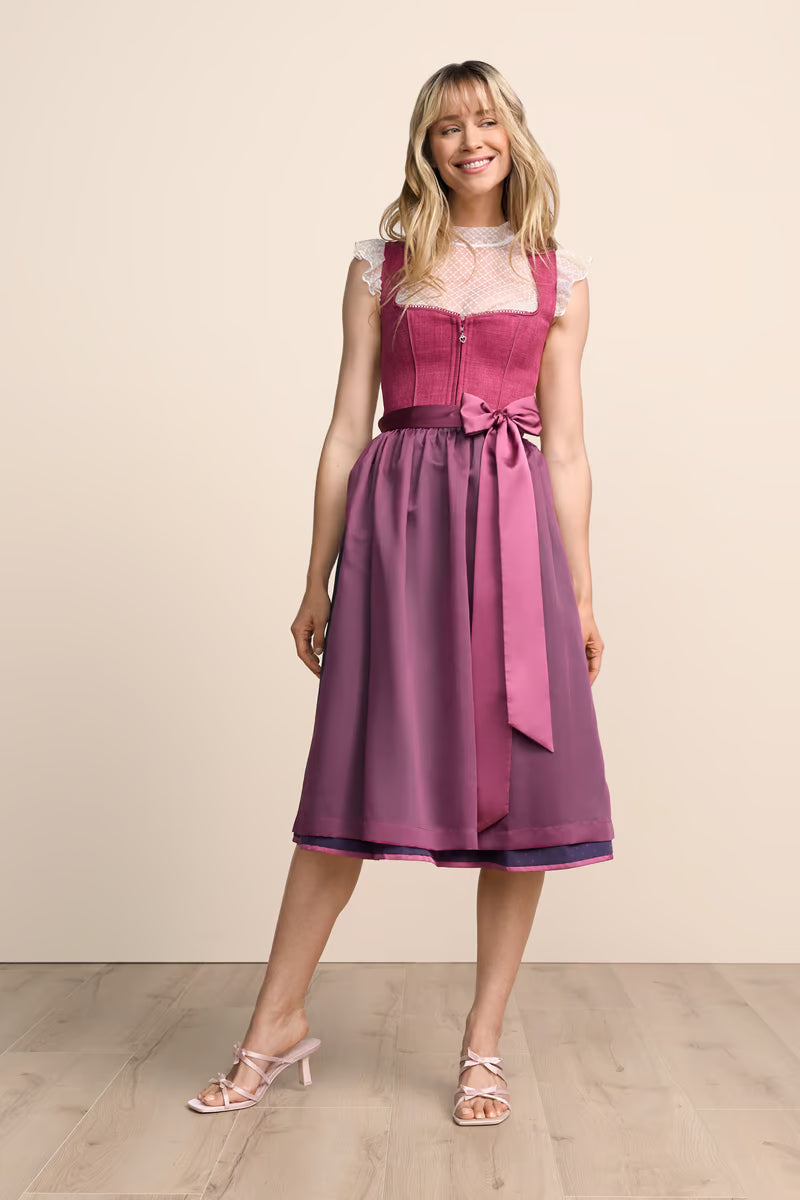 Kruger Long Dirndl 2pc 70cm "Marin" pink