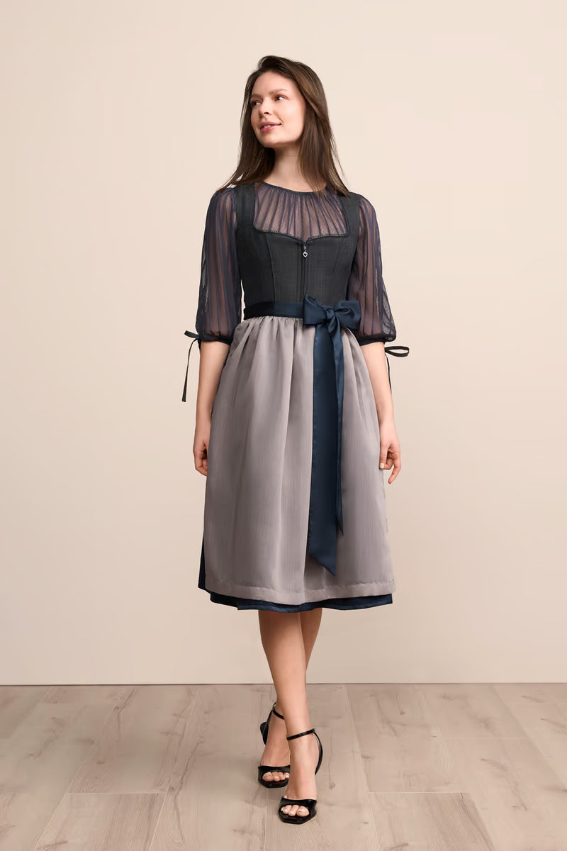 Kruger Long Dirndl 2pc 70cm "Marin" blue