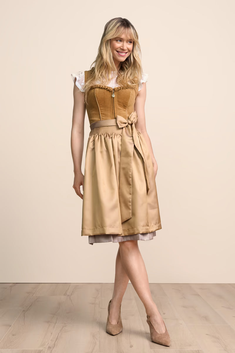 Kruger Midi Dirndl 2pcs. 60cm "Ariella" brown