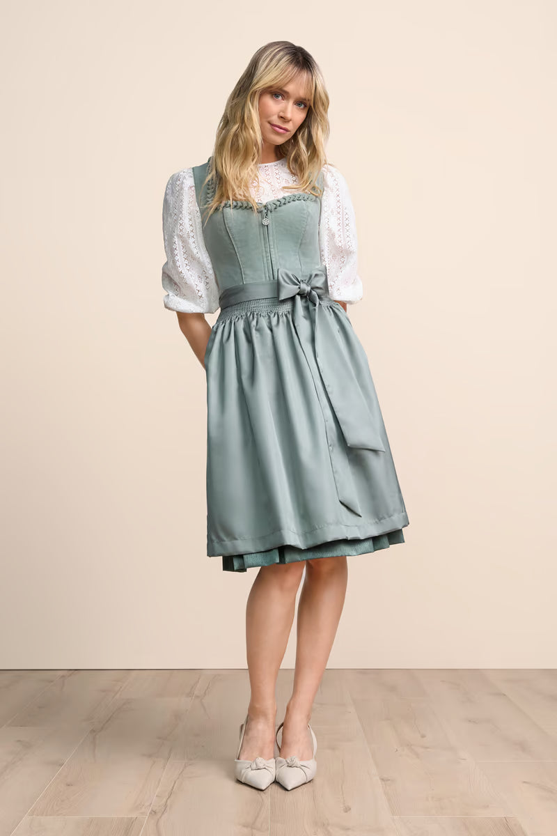 Kruger Ariella Midi Dirndl, Green — 60cm 2pc Set
