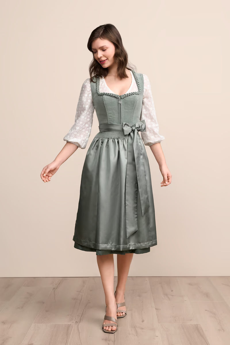 Kruger Long Dirndl 2pcs. 70cm "Ariella" green