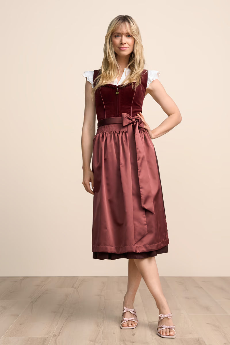 Kruger Long Dirndl 2pcs. 70cm "Ariella" red
